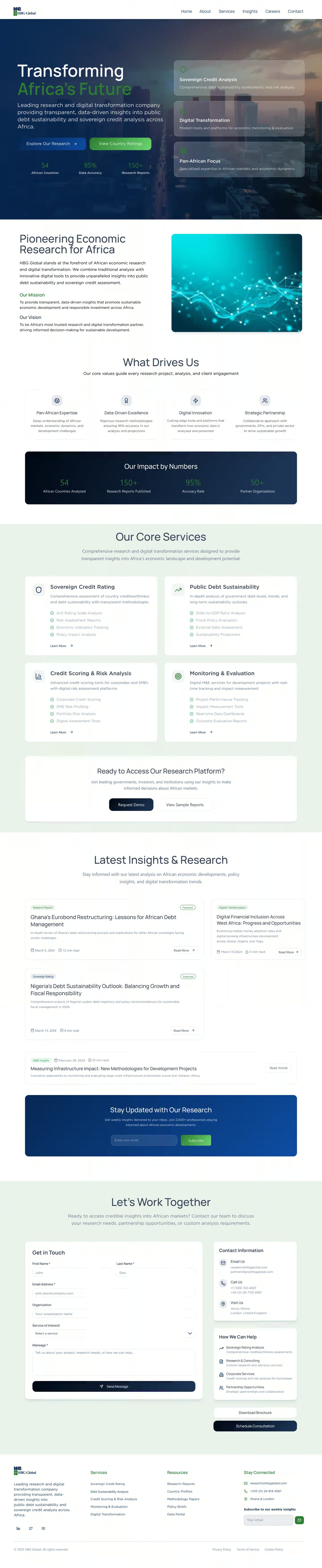 Corporate website homepage design — full page
