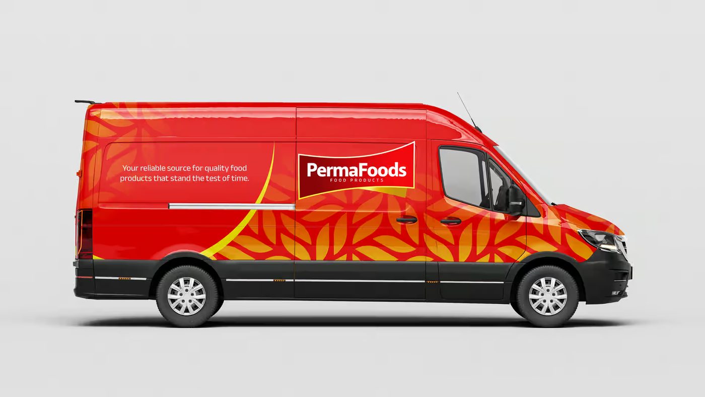 PermaFoods brand identity artboard — 11